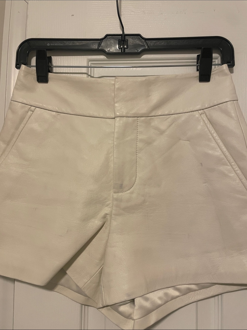 Alice + Olivia Cady White Leather Shorts - Picture 8 of 10